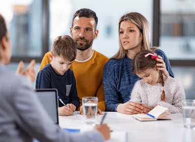 Family meeting with a professional advisor.
